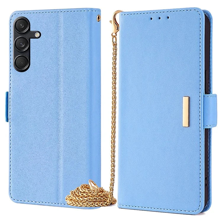 For Samsung Galaxy M55 5G / C55 5G / F55 5G Cover RFID Blocking Phone Wallet Protective Shell with 2 Straps