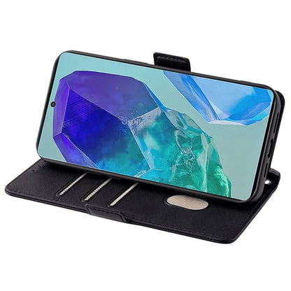 For Samsung Galaxy M55 5G / C55 5G / F55 5G Cover RFID Blocking Phone Wallet Protective Shell with 2 Straps