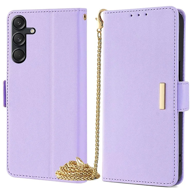For Samsung Galaxy M55 5G / C55 5G / F55 5G Cover RFID Blocking Phone Wallet Protective Shell with 2 Straps