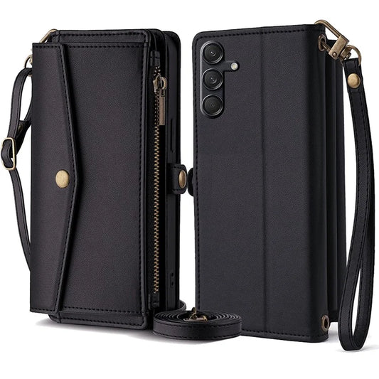 For Samsung Galaxy M55 5G / C55 5G / F55 5G Stand Case with 6 Card Slots Leather Wallet Handbag Phone Cover