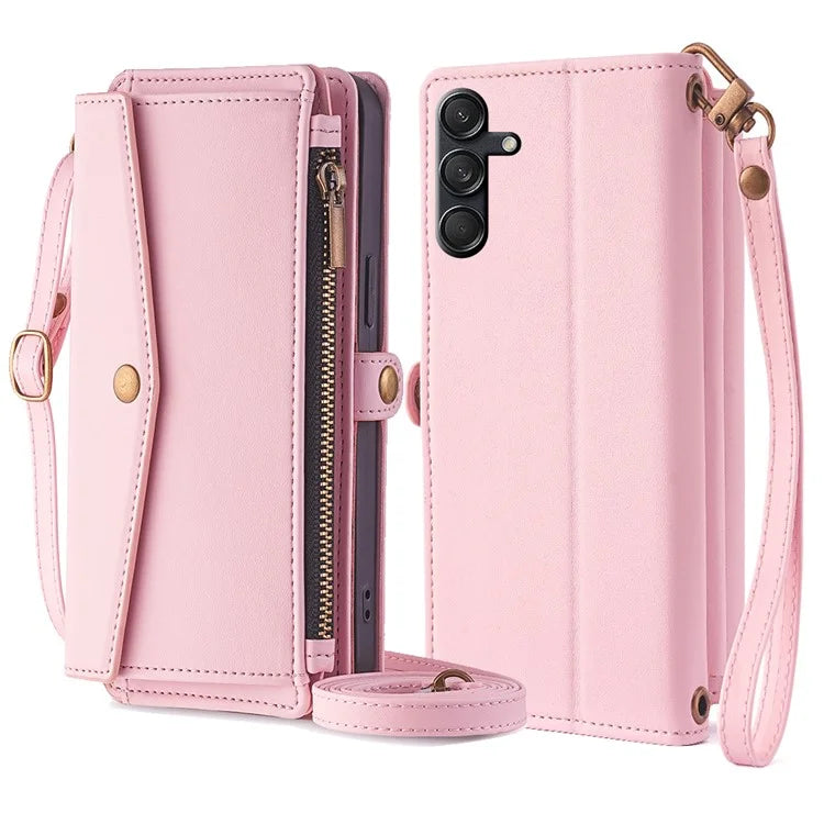 For Samsung Galaxy M55 5G / C55 5G / F55 5G Stand Case with 6 Card Slots Leather Wallet Handbag Phone Cover
