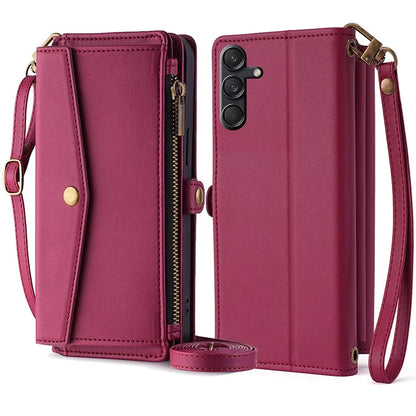 For Samsung Galaxy M55 5G / C55 5G / F55 5G Stand Case with 6 Card Slots Leather Wallet Handbag Phone Cover