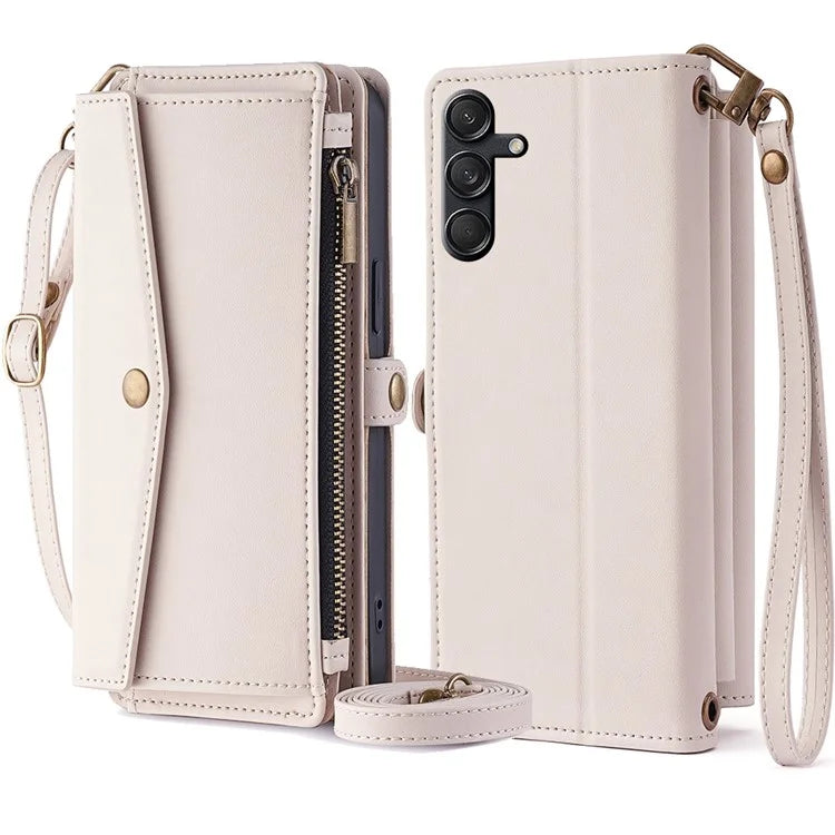 For Samsung Galaxy M55 5G / C55 5G / F55 5G Stand Case with 6 Card Slots Leather Wallet Handbag Phone Cover