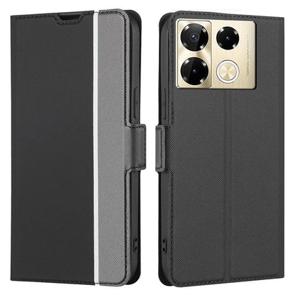 For Infinix Note 40 Pro 4G Case TPU+PU Leather Phone Protective Shell Twill Texture Design