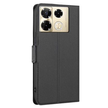 For Infinix Note 40 Pro 4G Case TPU+PU Leather Phone Protective Shell Twill Texture Design
