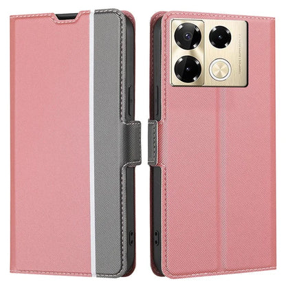 For Infinix Note 40 Pro 4G Case TPU+PU Leather Phone Protective Shell Twill Texture Design