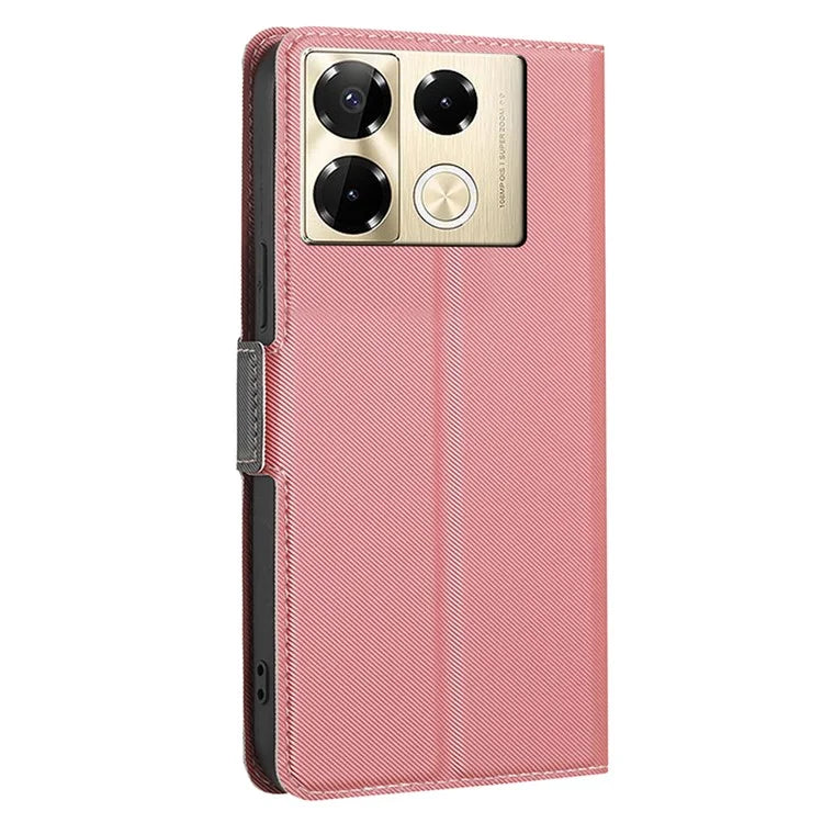 For Infinix Note 40 Pro 4G Case TPU+PU Leather Phone Protective Shell Twill Texture Design