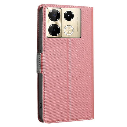 For Infinix Note 40 Pro 4G Case TPU+PU Leather Phone Protective Shell Twill Texture Design
