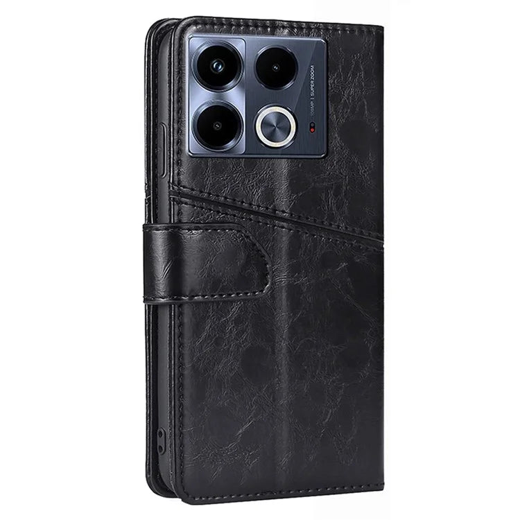 For Infinix Note 40 Case PU Leather Geometric Splicing Wallet Phone Cover
