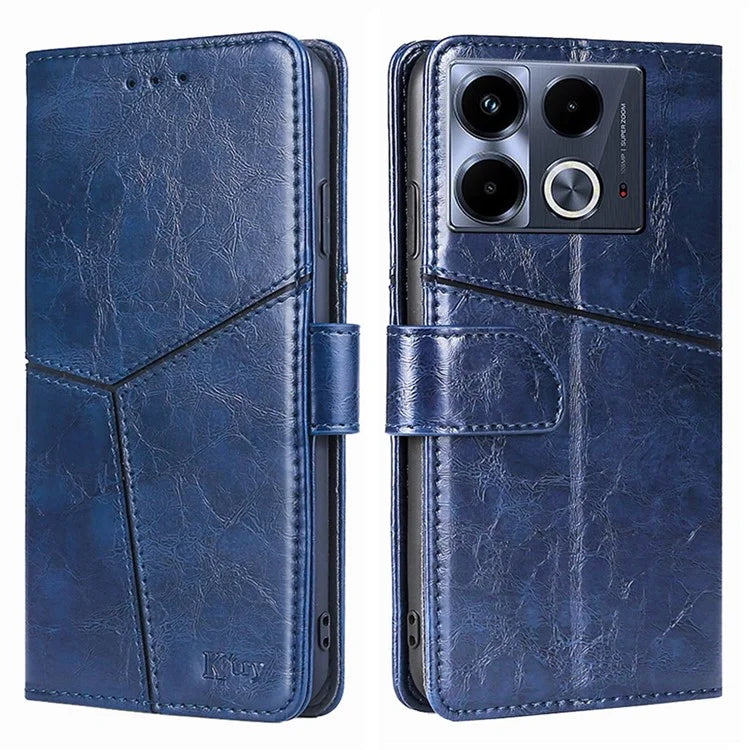 For Infinix Note 40 Case PU Leather Geometric Splicing Wallet Phone Cover