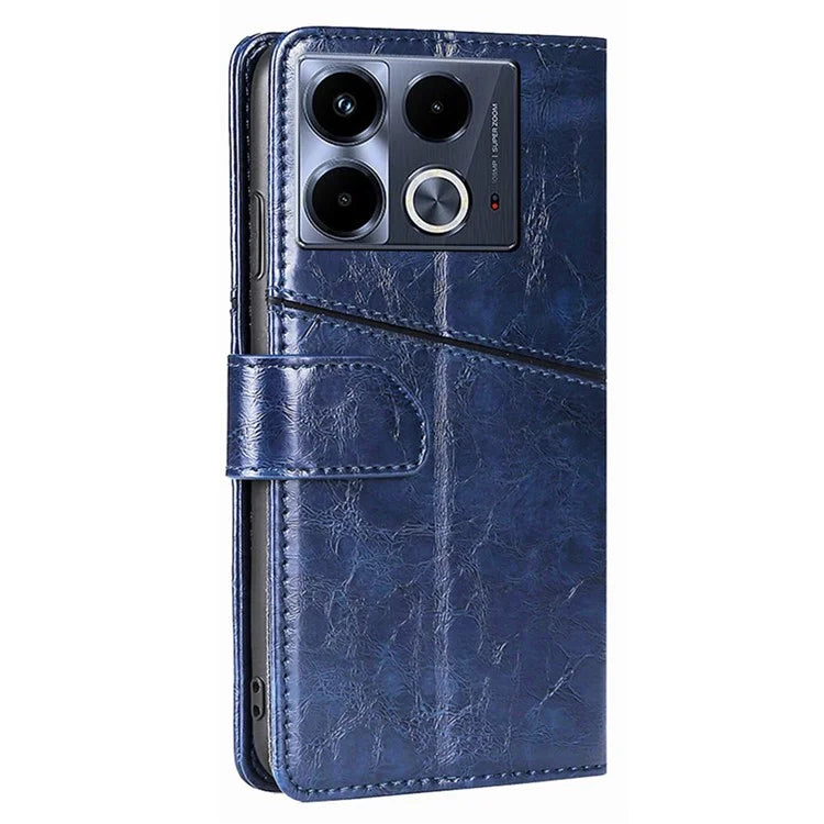 For Infinix Note 40 Case PU Leather Geometric Splicing Wallet Phone Cover