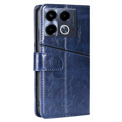 For Infinix Note 40 Case PU Leather Geometric Splicing Wallet Phone Cover