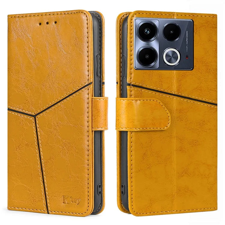 For Infinix Note 40 Case PU Leather Geometric Splicing Wallet Phone Cover