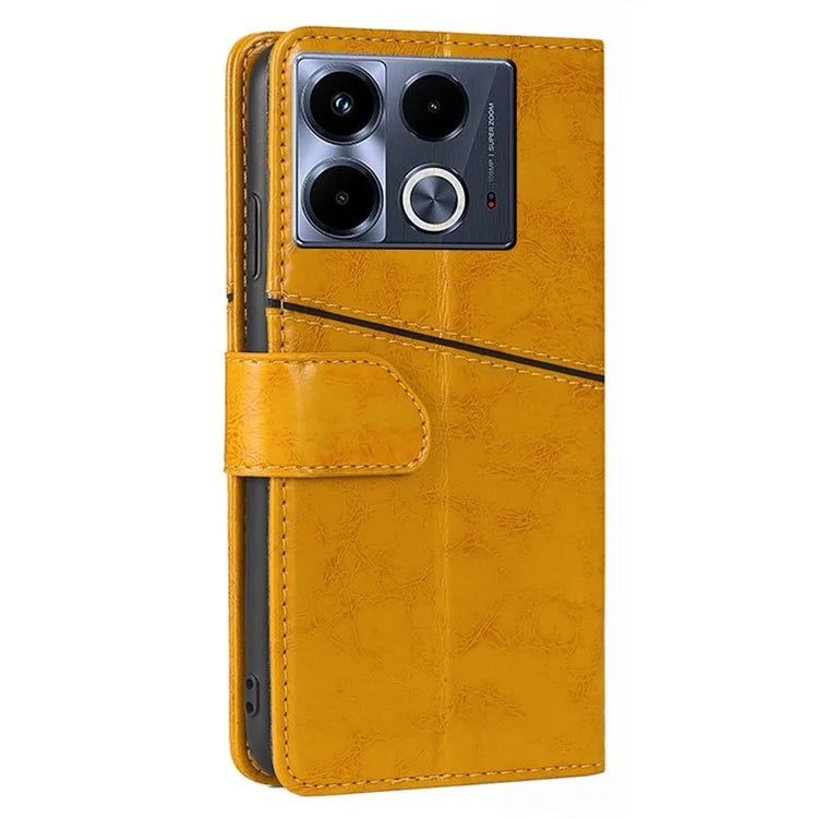 For Infinix Note 40 Case PU Leather Geometric Splicing Wallet Phone Cover