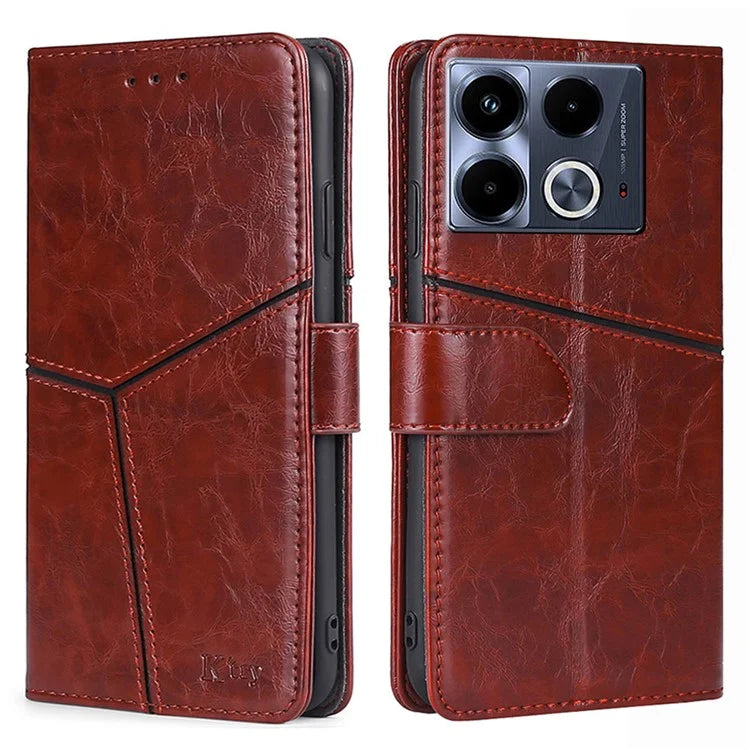 For Infinix Note 40 Case PU Leather Geometric Splicing Wallet Phone Cover