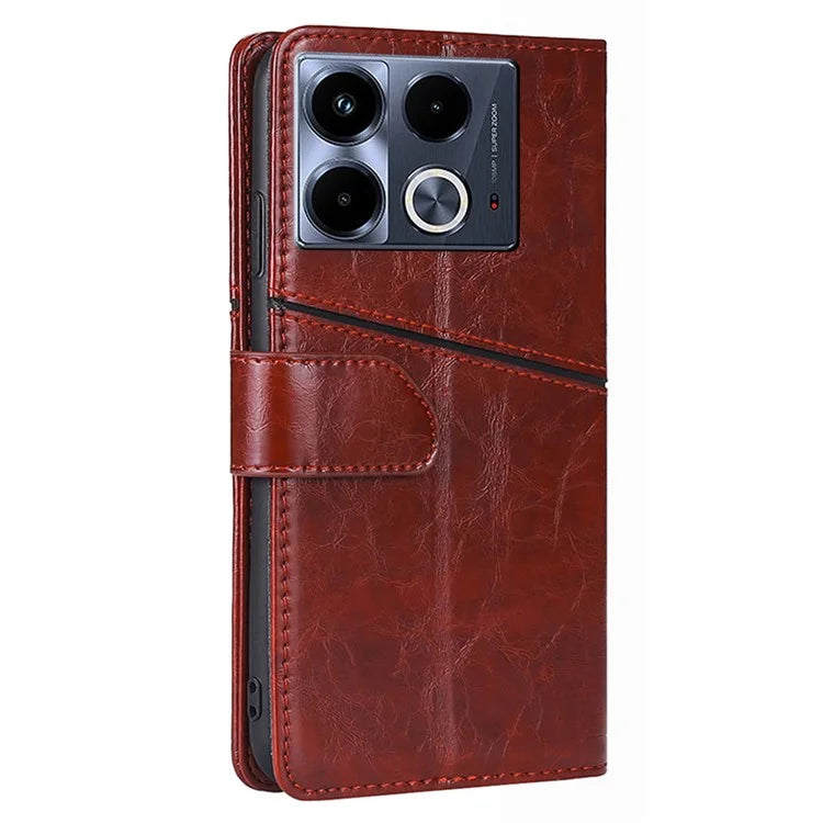For Infinix Note 40 Case PU Leather Geometric Splicing Wallet Phone Cover