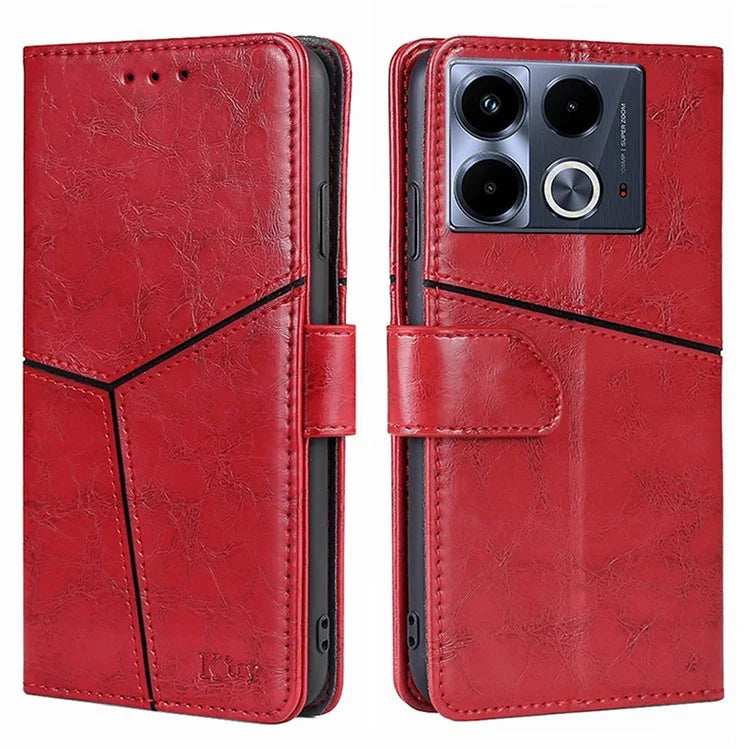 For Infinix Note 40 Case PU Leather Geometric Splicing Wallet Phone Cover