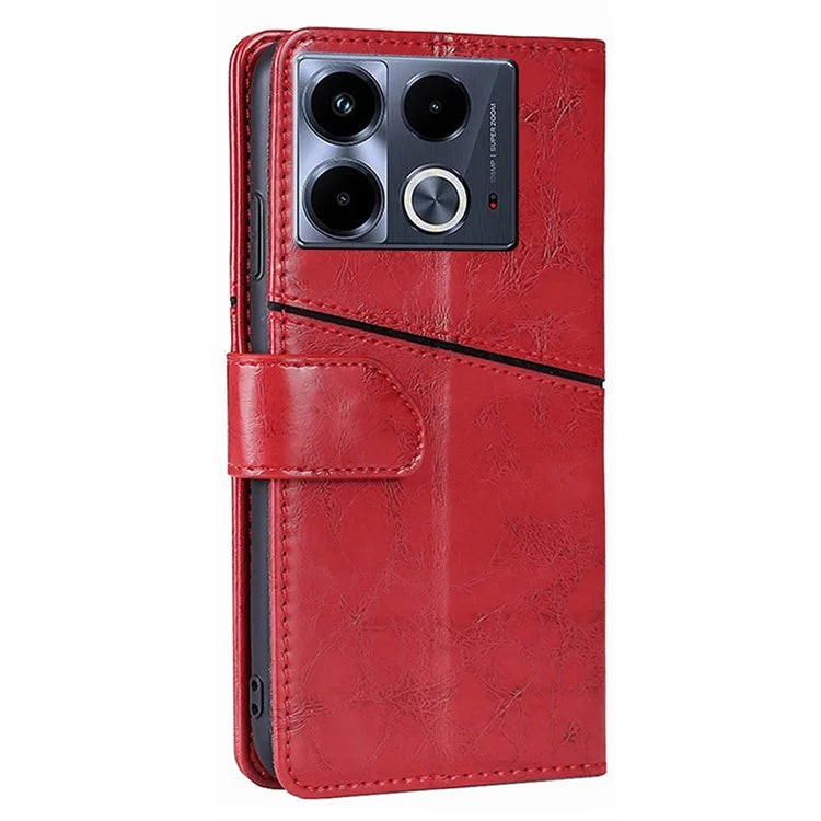 For Infinix Note 40 Case PU Leather Geometric Splicing Wallet Phone Cover