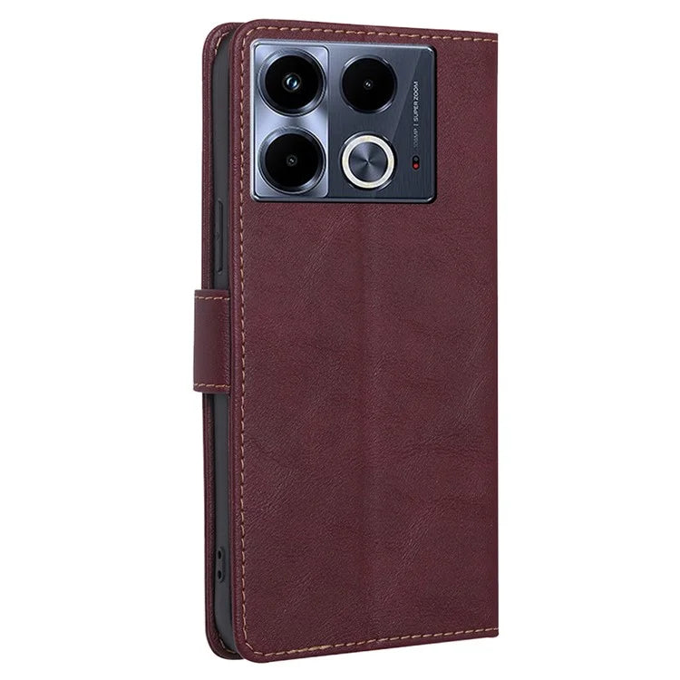 For Infinix Note 40 Case RFID Blocking Leather Flip Magnetic Clasp Phone Cover