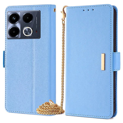 For Infinix Note 40 Case RFID Blocking Leather Magnetic Phone Cover with Shoulder Strap