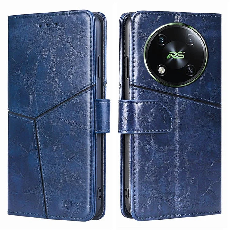 For itel RS4 4G Case with Card Holder Shockproof Geometric Leather Phone Cover