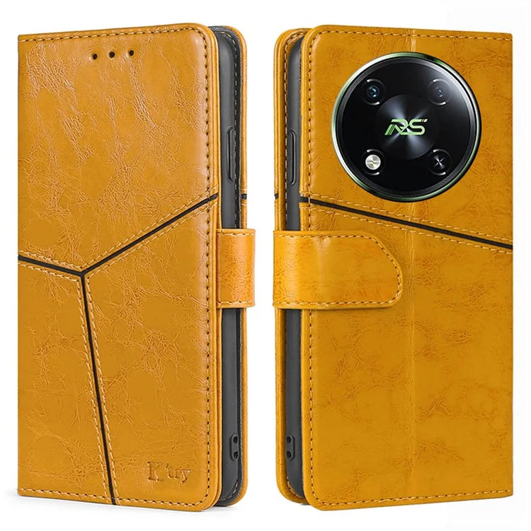 For itel RS4 4G Case with Card Holder Shockproof Geometric Leather Phone Cover
