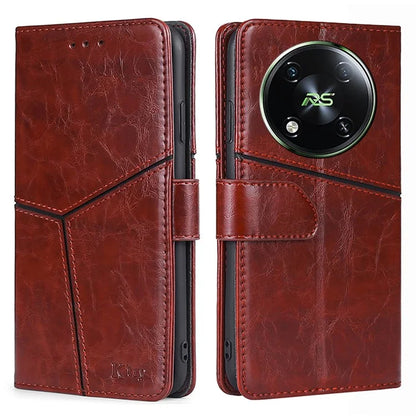 For itel RS4 4G Case with Card Holder Shockproof Geometric Leather Phone Cover