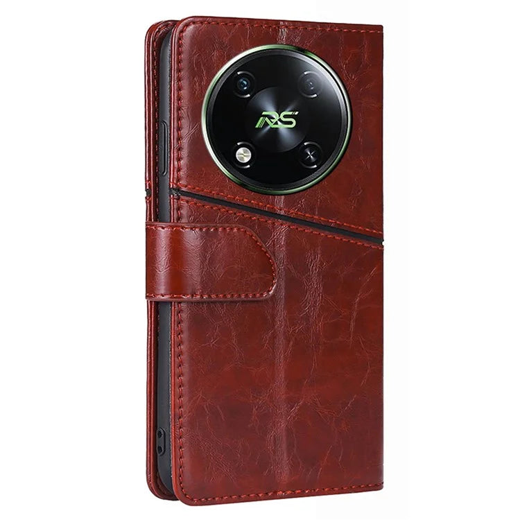 For itel RS4 4G Case with Card Holder Shockproof Geometric Leather Phone Cover