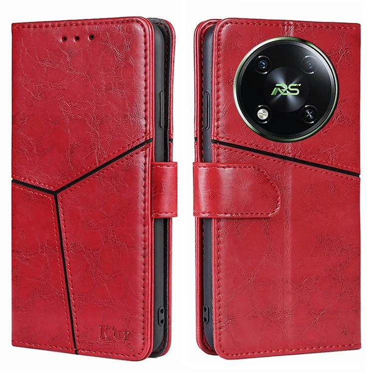 For itel RS4 4G Case with Card Holder Shockproof Geometric Leather Phone Cover