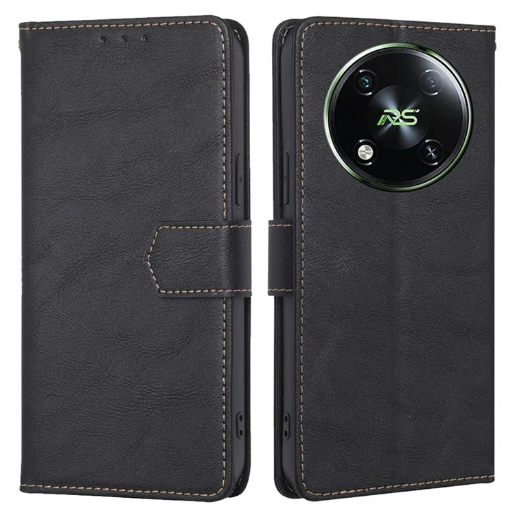 For itel RS4 4G Wallet Case Magnetic Clasp Leather Phone Cover with RFID Blocking