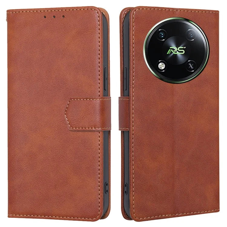 For itel RS4 4G Wallet Case Magnetic Clasp Leather Phone Cover with RFID Blocking