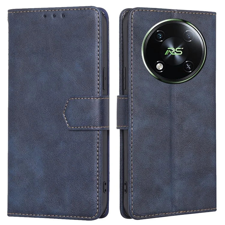 For itel RS4 4G Wallet Case Magnetic Clasp Leather Phone Cover with RFID Blocking