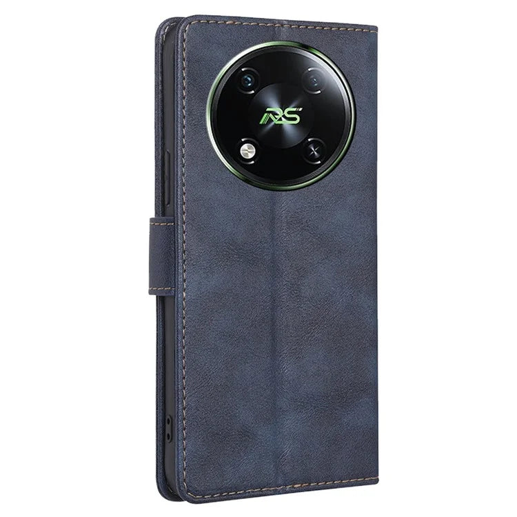 For itel RS4 4G Wallet Case Magnetic Clasp Leather Phone Cover with RFID Blocking