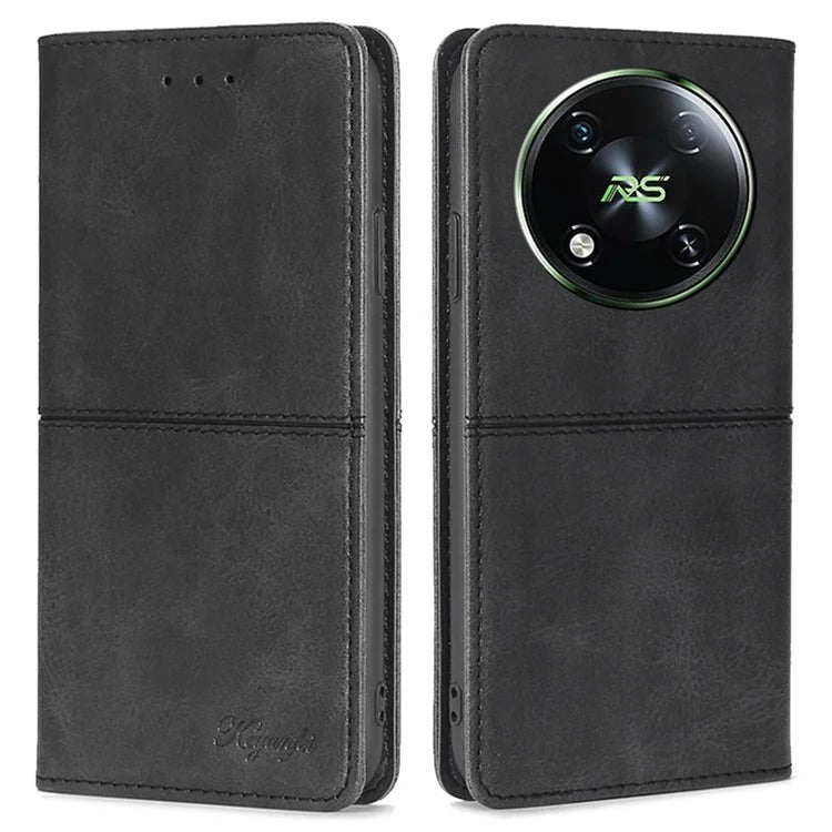 For itel RS4 4G Case Magnetic Absorption Cowhide Texture Phone Card Holder Cover