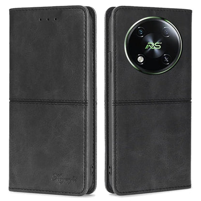 For itel RS4 4G Case Magnetic Absorption Cowhide Texture Phone Card Holder Cover