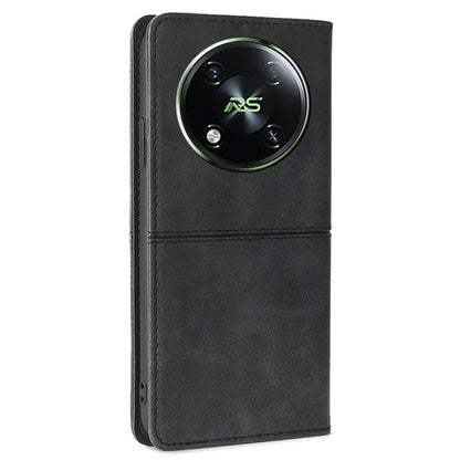 For itel RS4 4G Case Magnetic Absorption Cowhide Texture Phone Card Holder Cover