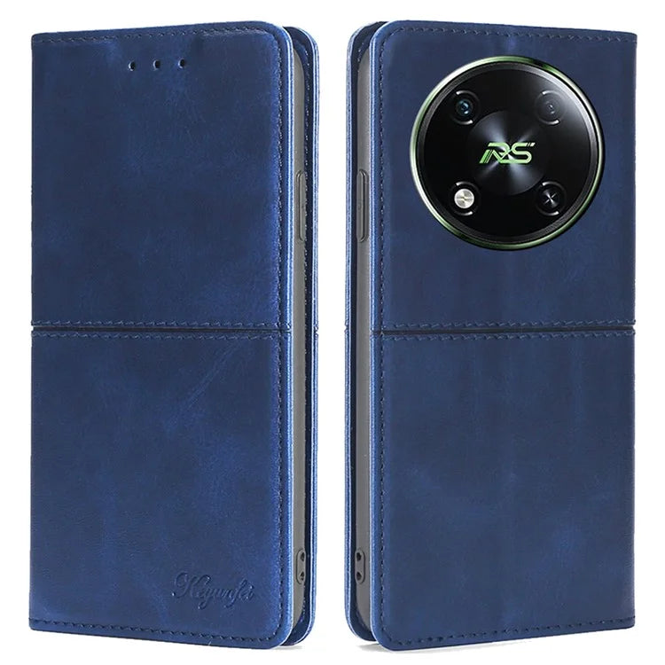 For itel RS4 4G Case Magnetic Absorption Cowhide Texture Phone Card Holder Cover