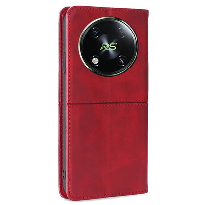 For itel RS4 4G Case Magnetic Absorption Cowhide Texture Phone Card Holder Cover
