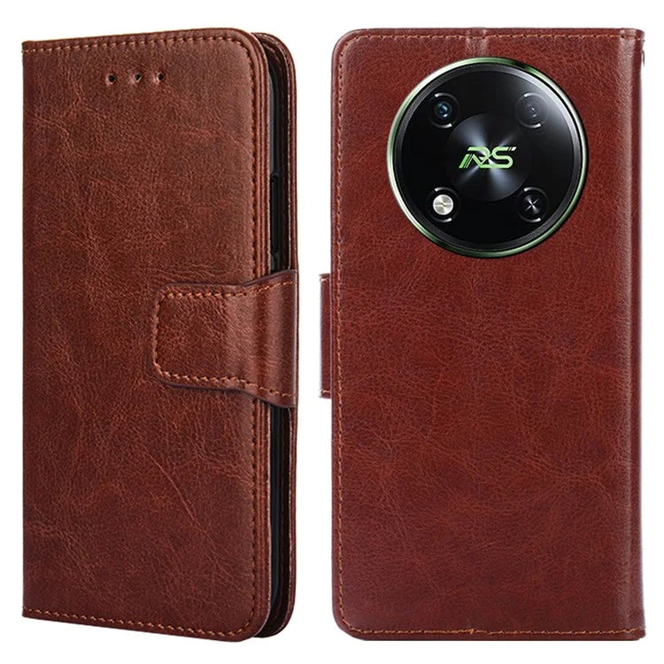 For itel RS4 4G Case Leather Wallet Phone Cover with Viewing Stand 2 Card Holder