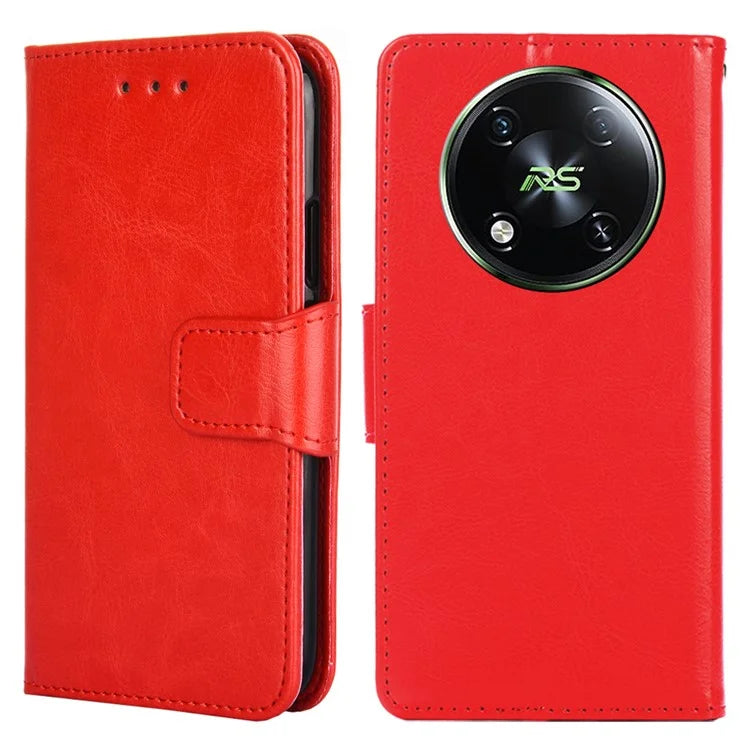 For itel RS4 4G Case Leather Wallet Phone Cover with Viewing Stand 2 Card Holder