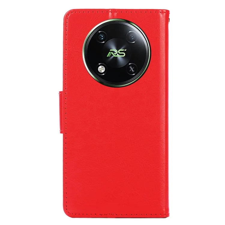 For itel RS4 4G Case Leather Wallet Phone Cover with Viewing Stand 2 Card Holder