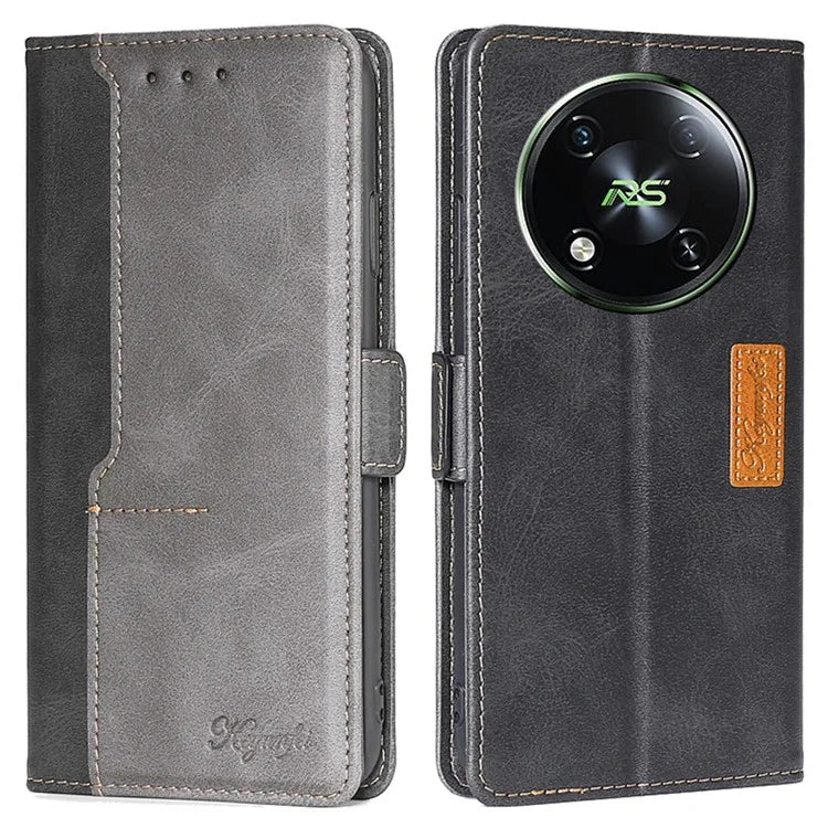 For itel RS4 4G Cover Color Splicing Double Side Clasp Leather Wallet Phone Case