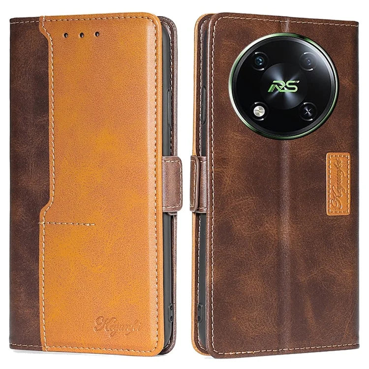 For itel RS4 4G Cover Color Splicing Double Side Clasp Leather Wallet Phone Case