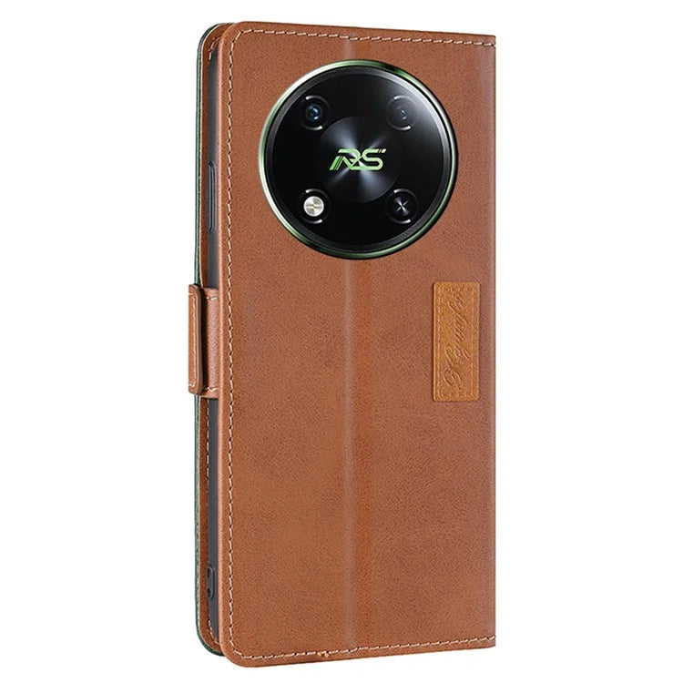 For itel RS4 4G Cover Color Splicing Double Side Clasp Leather Wallet Phone Case