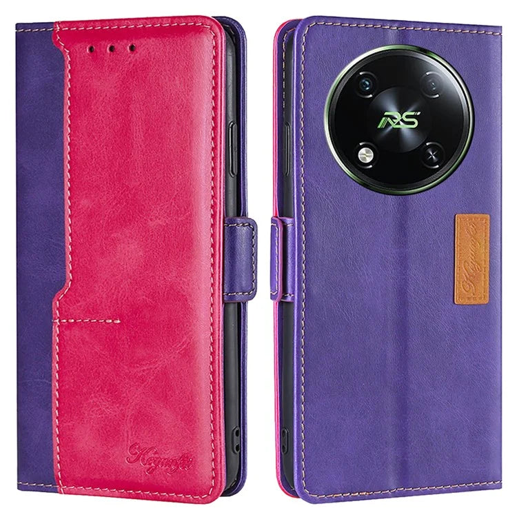 For itel RS4 4G Cover Color Splicing Double Side Clasp Leather Wallet Phone Case