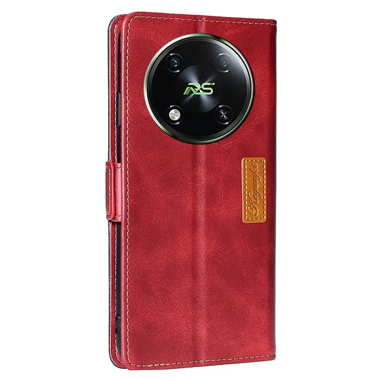 For itel RS4 4G Cover Color Splicing Double Side Clasp Leather Wallet Phone Case