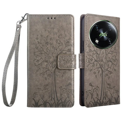 For itel RS4 4G Case Deer Tree PU Leather Wallet Stand Mobile Phone Cover