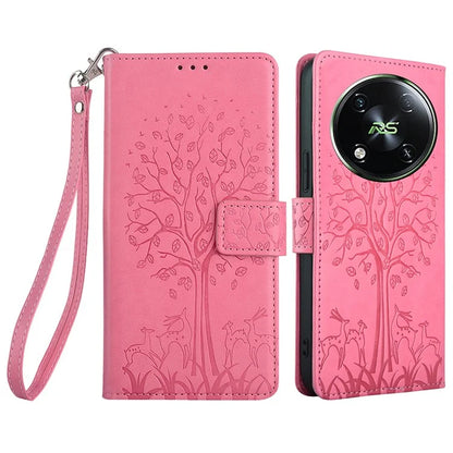 For itel RS4 4G Case Deer Tree PU Leather Wallet Stand Mobile Phone Cover