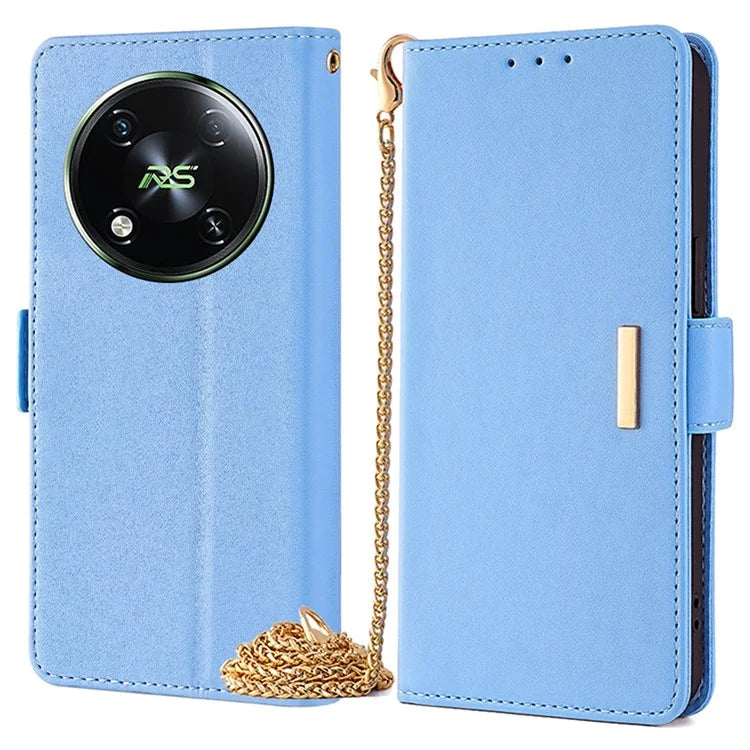 For itel RS4 4G Case with Shoulder Chain RFID Blocking Leather Phone Cover