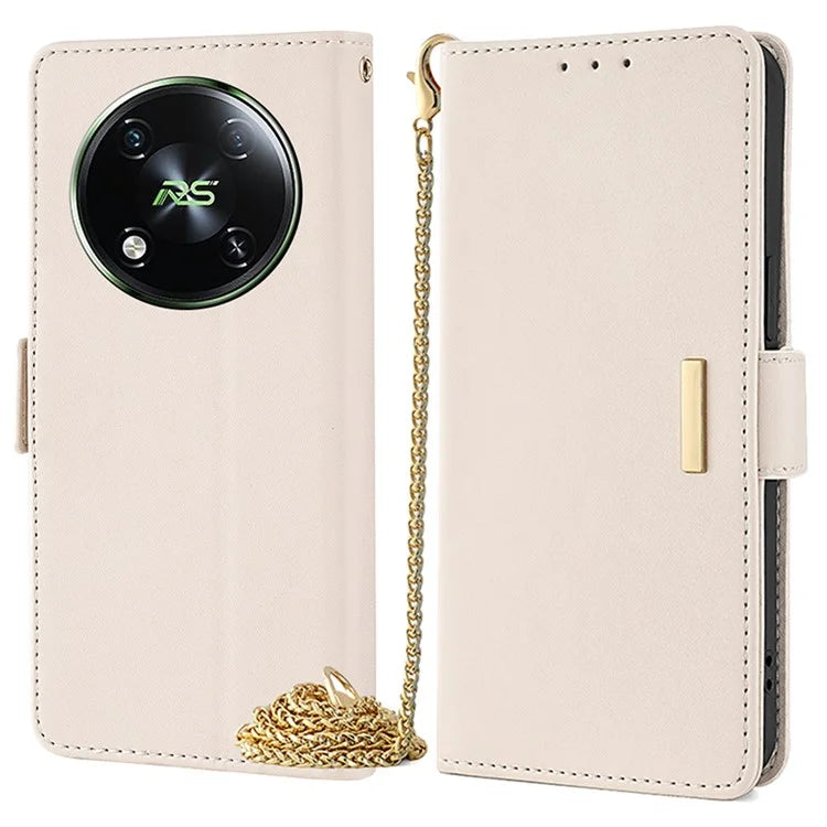 For itel RS4 4G Case with Shoulder Chain RFID Blocking Leather Phone Cover